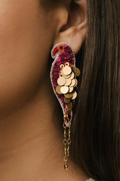 Mithoo Peeta Dabka Embroidered Danglers 