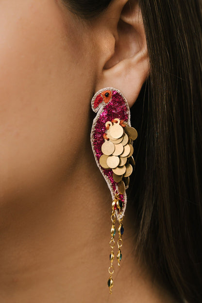 Mithoo Peeta Dabka Embroidered Danglers 