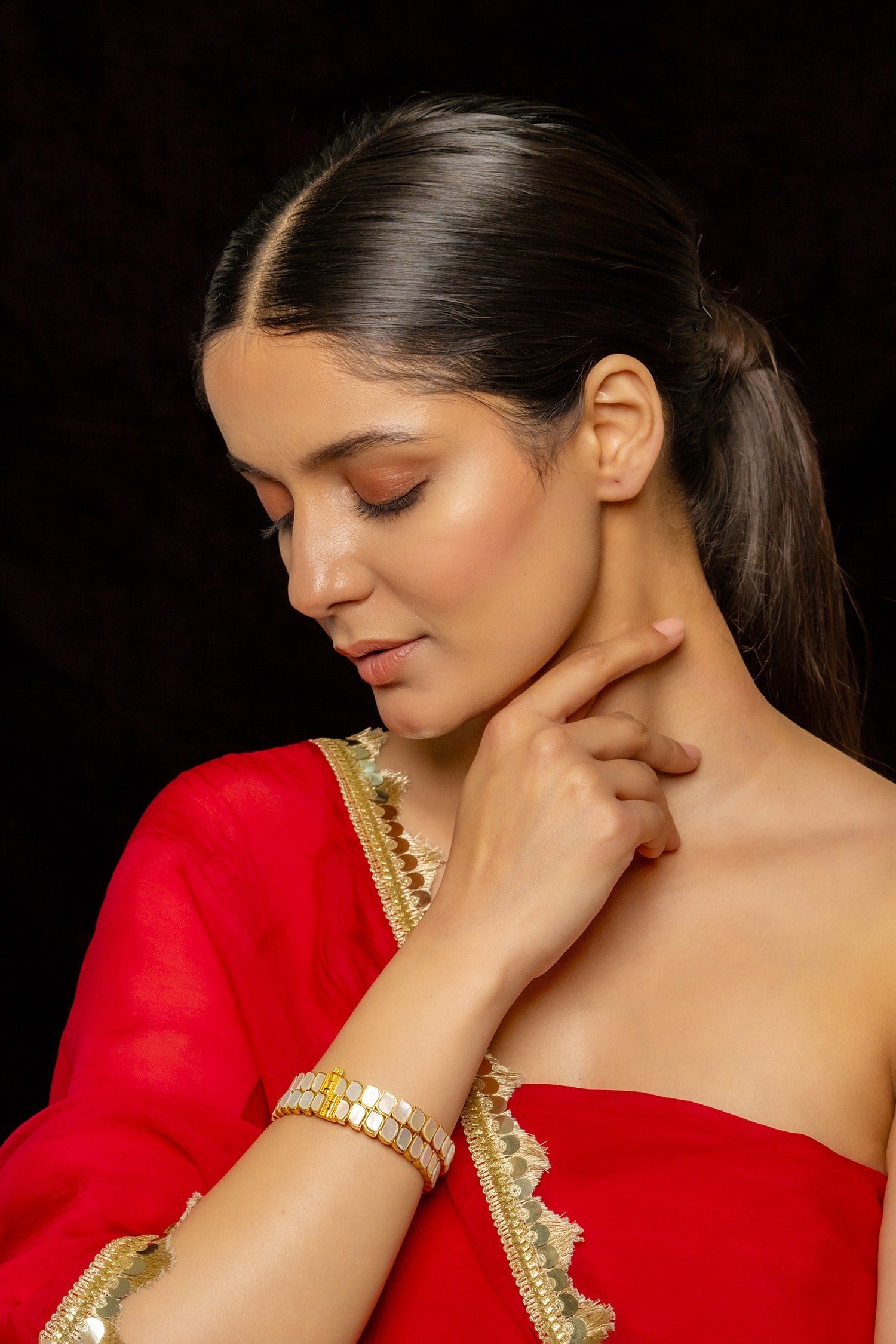 Kundan Embellished Bangles Set of 2 