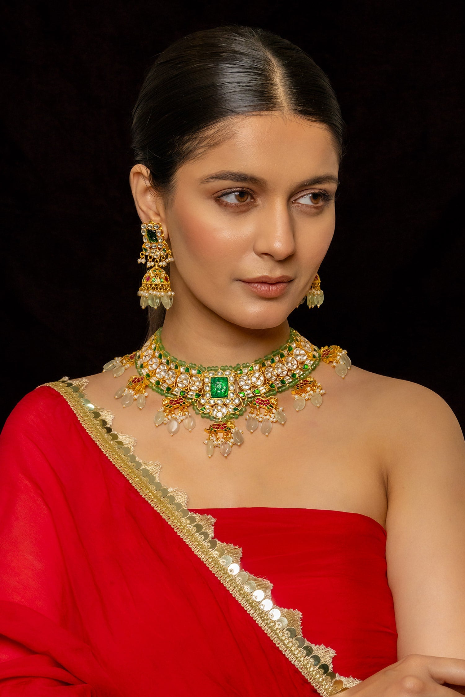Kundan Embellished Necklace Set 