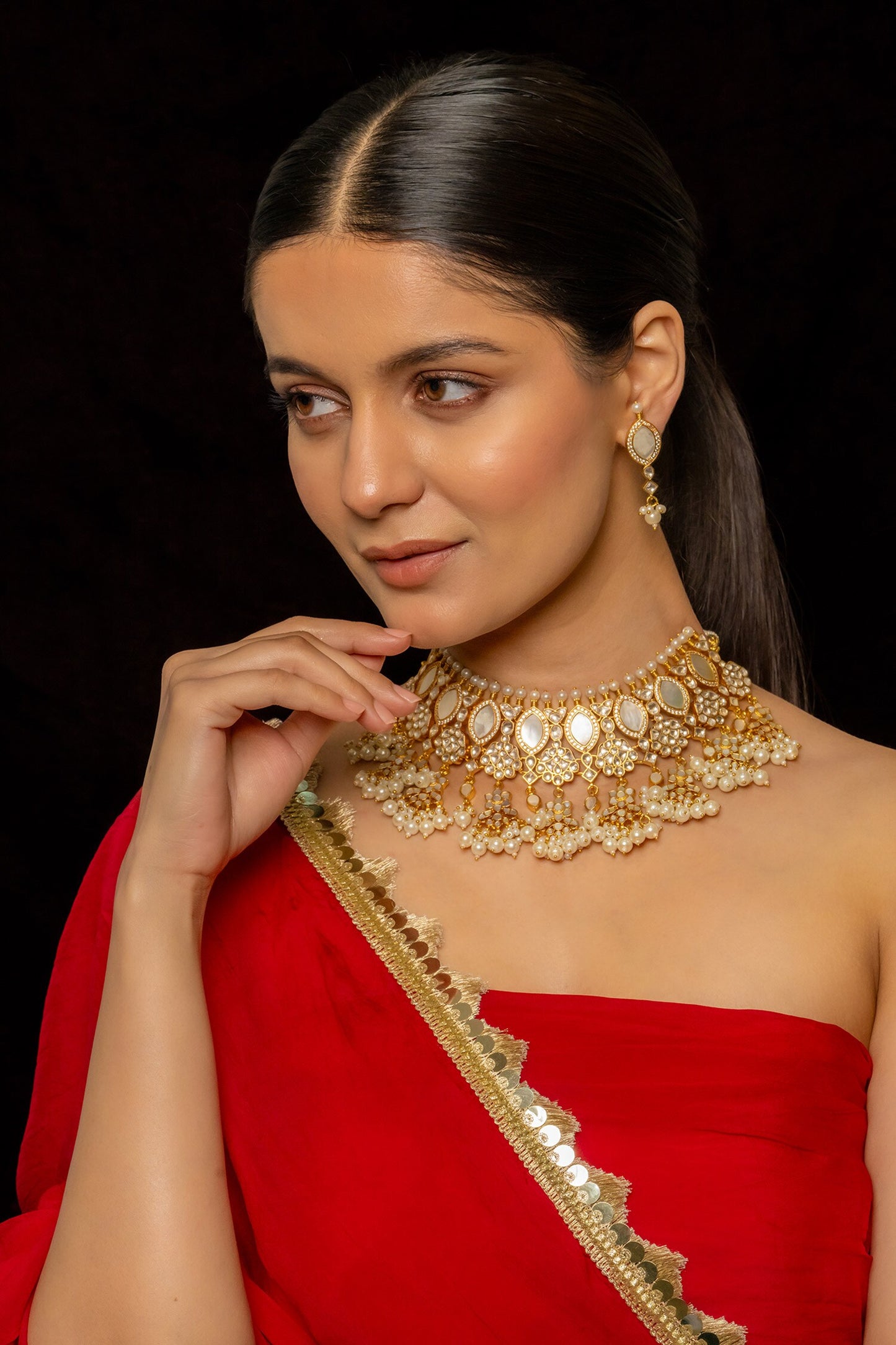 Stone Embellished Necklace Set 