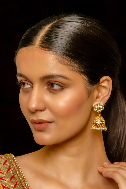 Bloom Kundan Embellished Jhumkas 