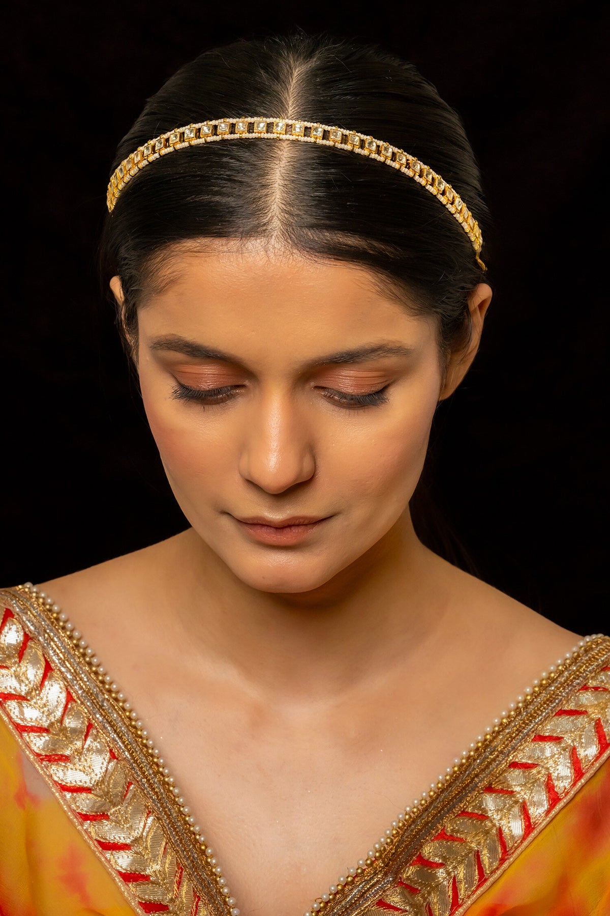 Quad Kundan Embellished Mathapatti 