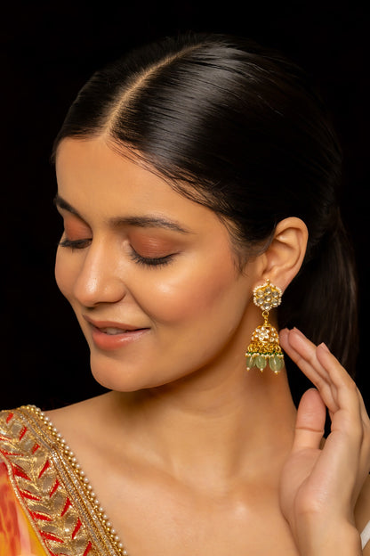Kundan Embellished Jhumkas 