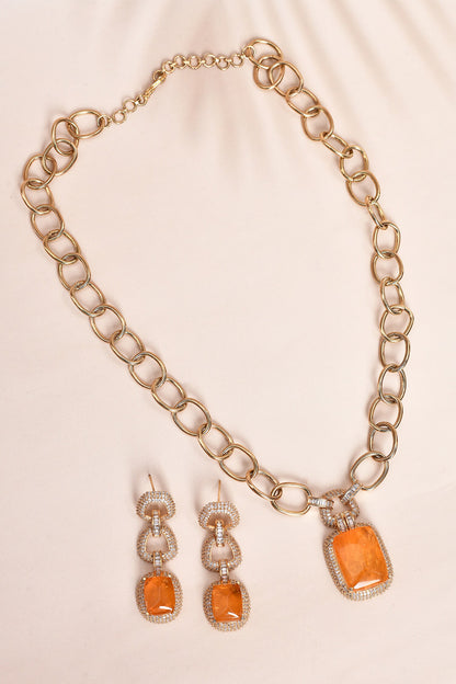 Embellished Pendant Necklace Set 