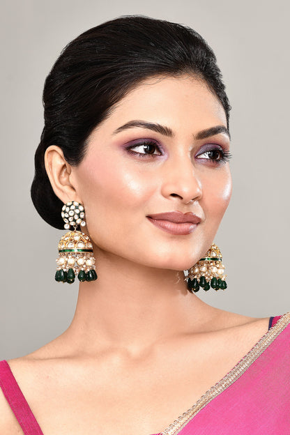 Phool Bagh Kundan Embellished Dome Jhumkas 