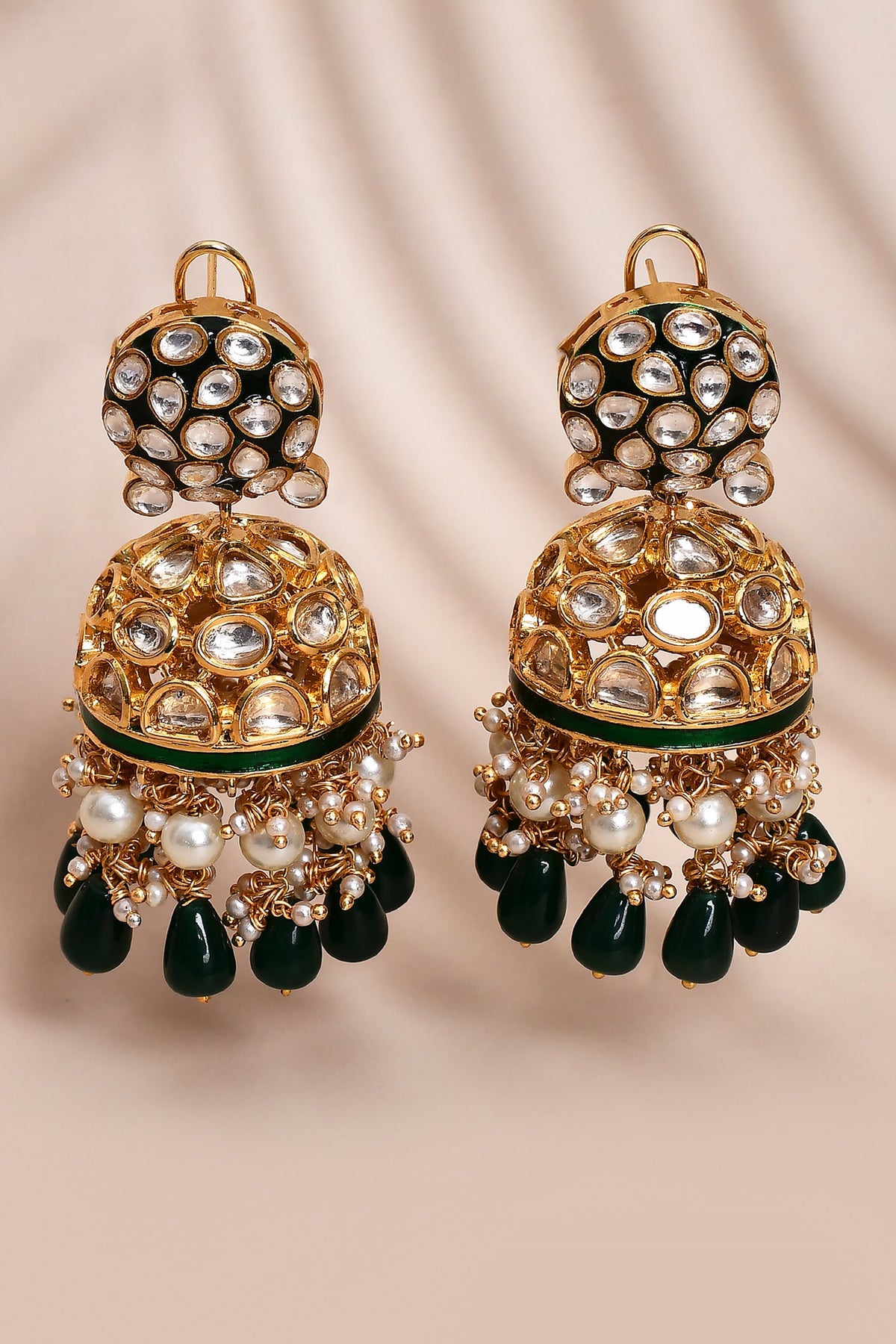 Phool Bagh Kundan Embellished Dome Jhumkas 