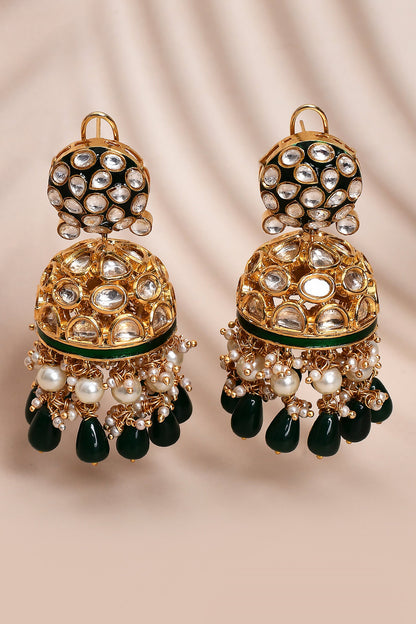 Phool Bagh Kundan Embellished Dome Jhumkas 