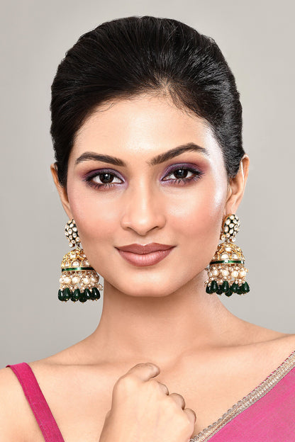 Phool Bagh Kundan Embellished Dome Jhumkas 