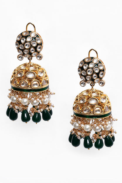 Phool Bagh Kundan Embellished Dome Jhumkas 