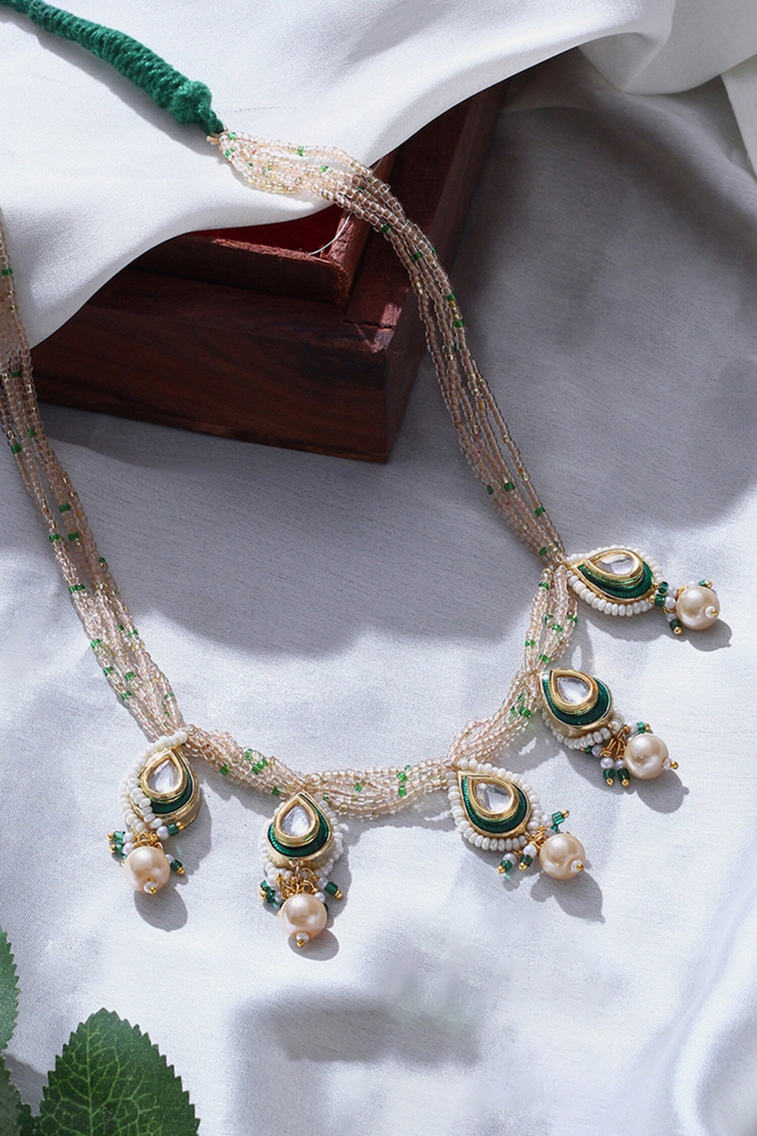 Handmade Kundan Drop Necklace 