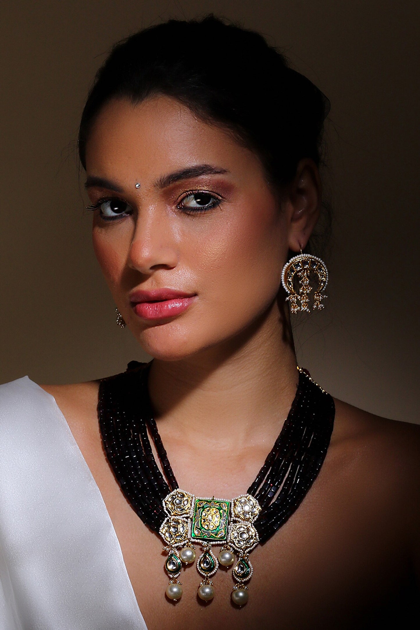 Meenakari Pendant Layered Necklace 