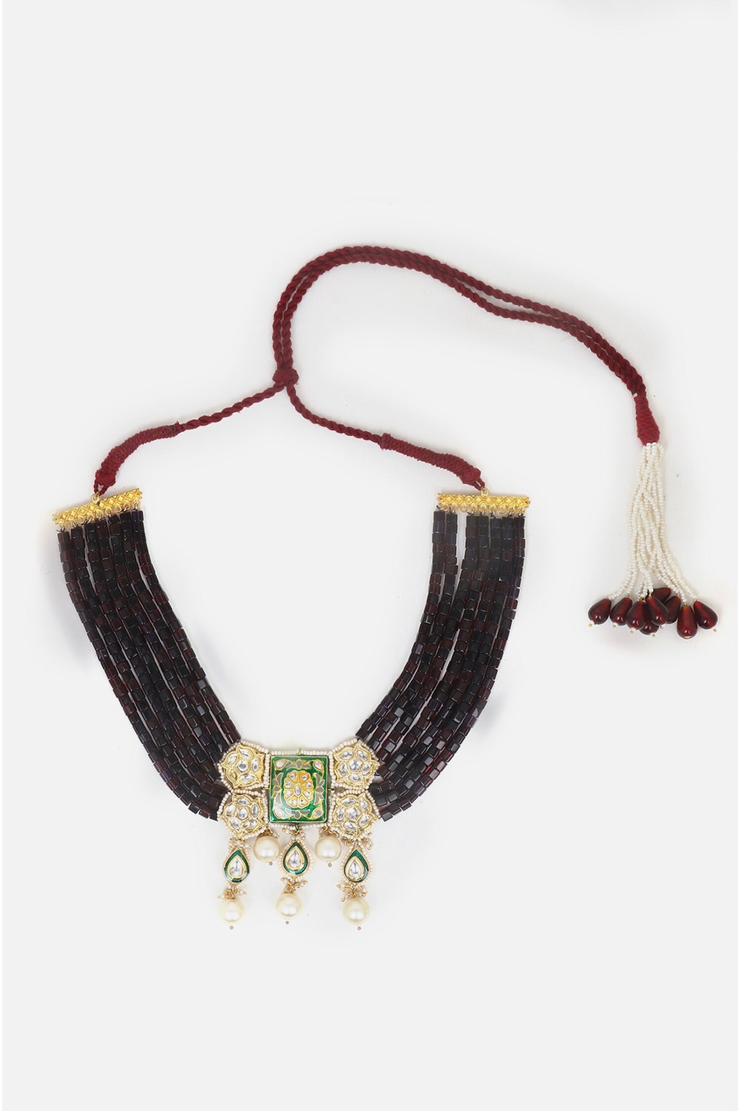 Meenakari Pendant Layered Necklace 