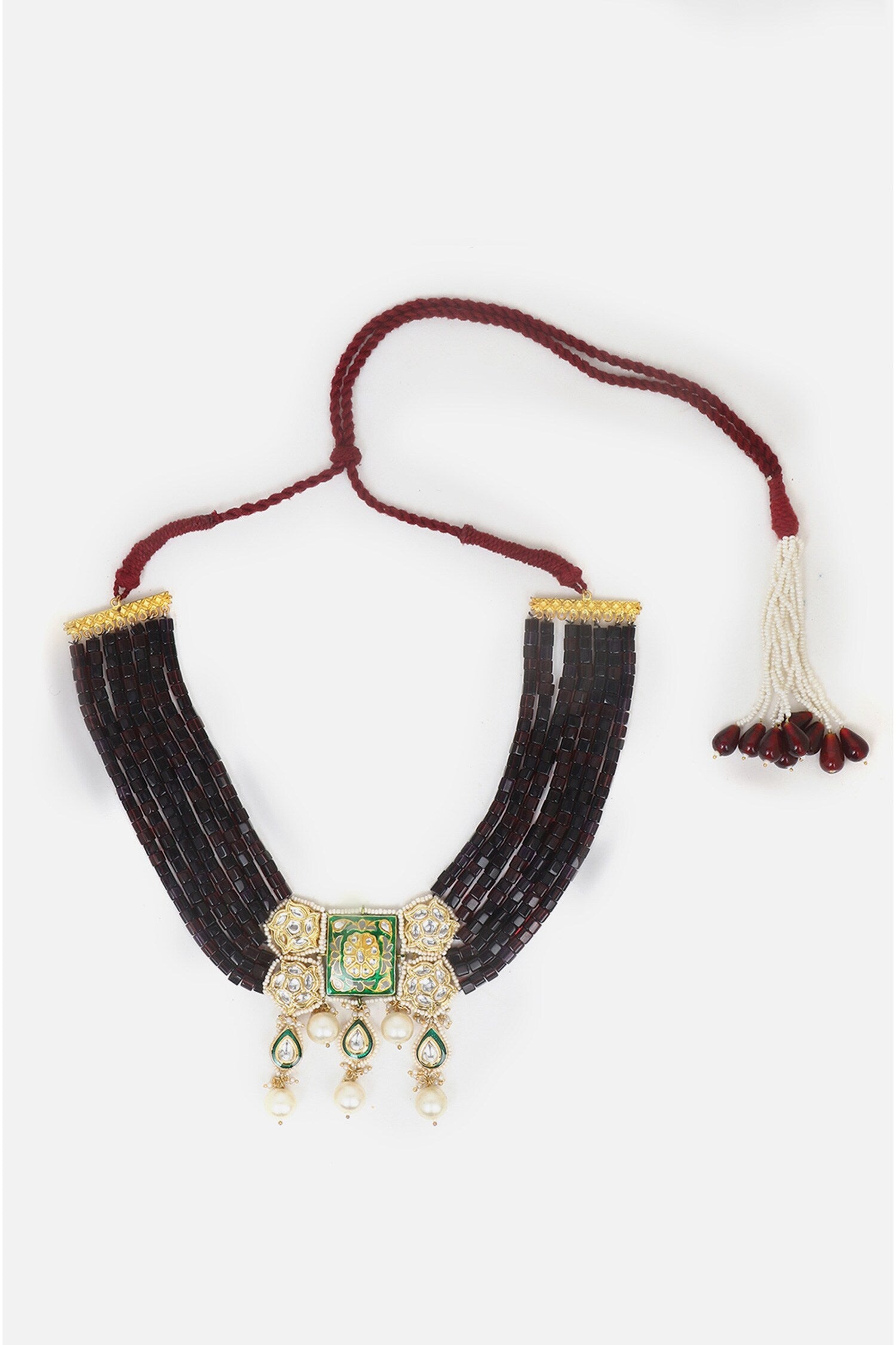 Meenakari Pendant Layered Necklace 