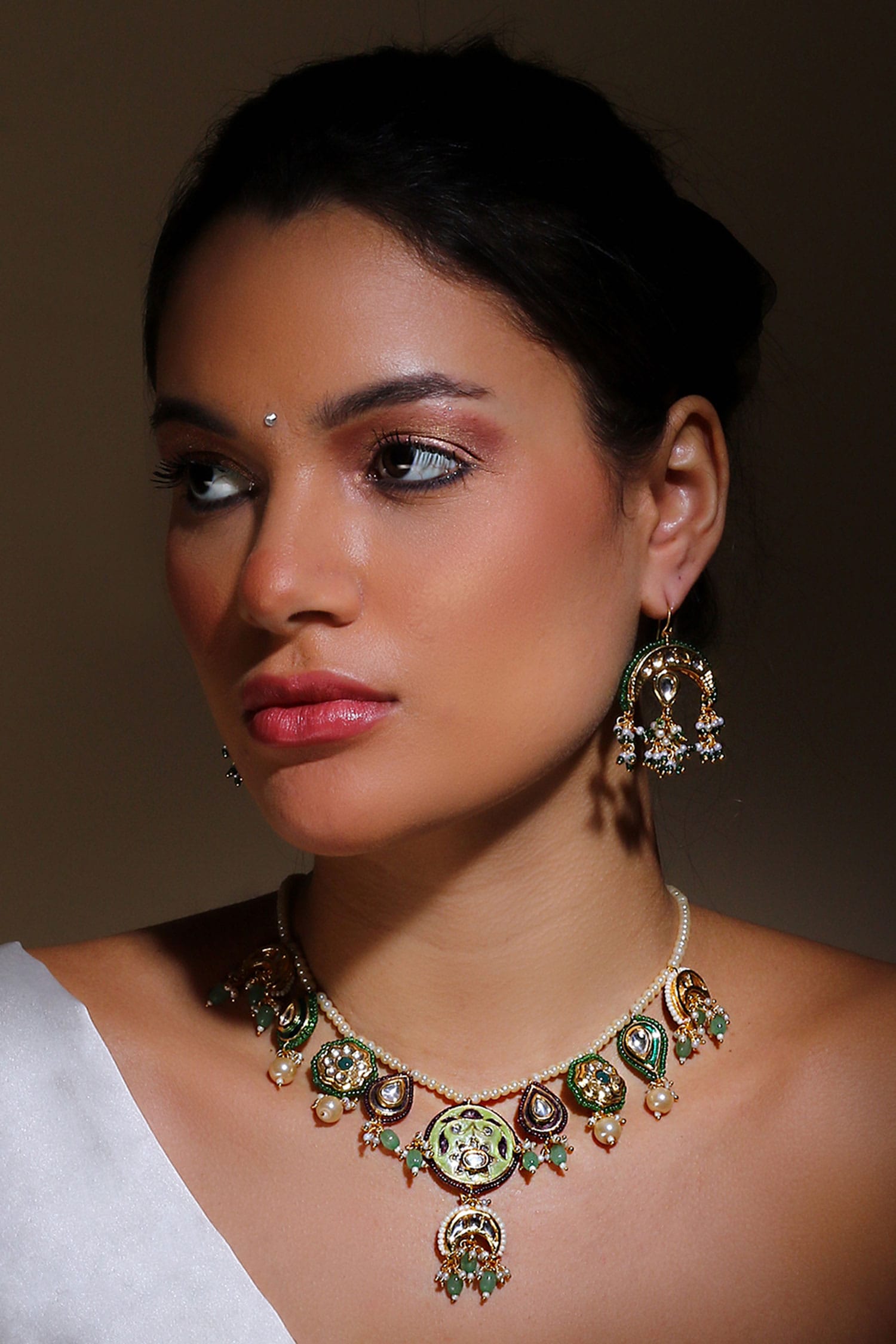 Floral Meenakari Pendant Necklace 