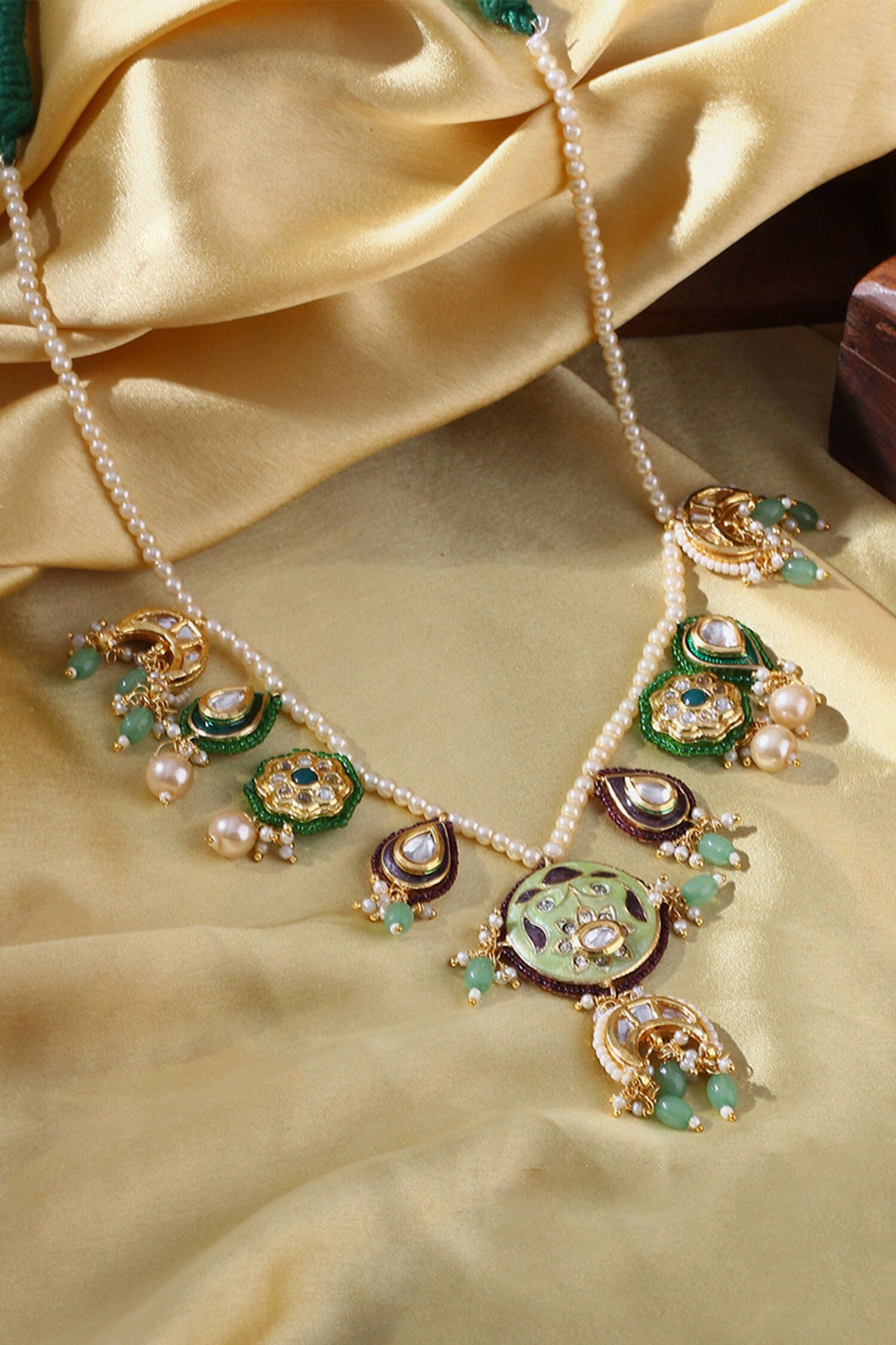 Floral Meenakari Pendant Necklace 