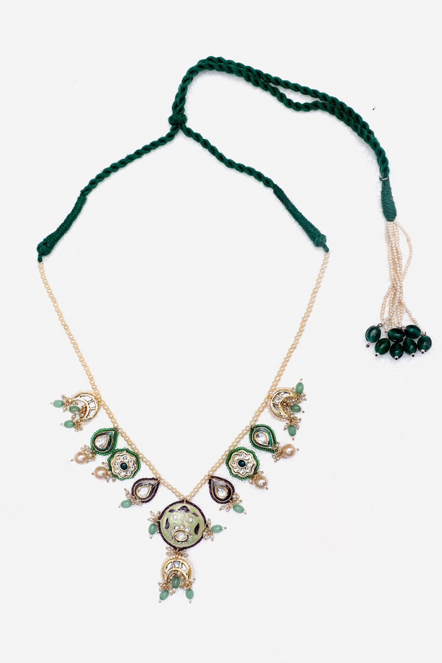 Floral Meenakari Pendant Necklace 