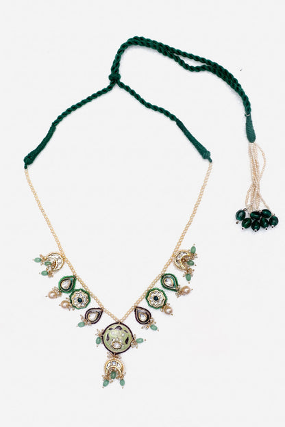 Floral Meenakari Pendant Necklace 