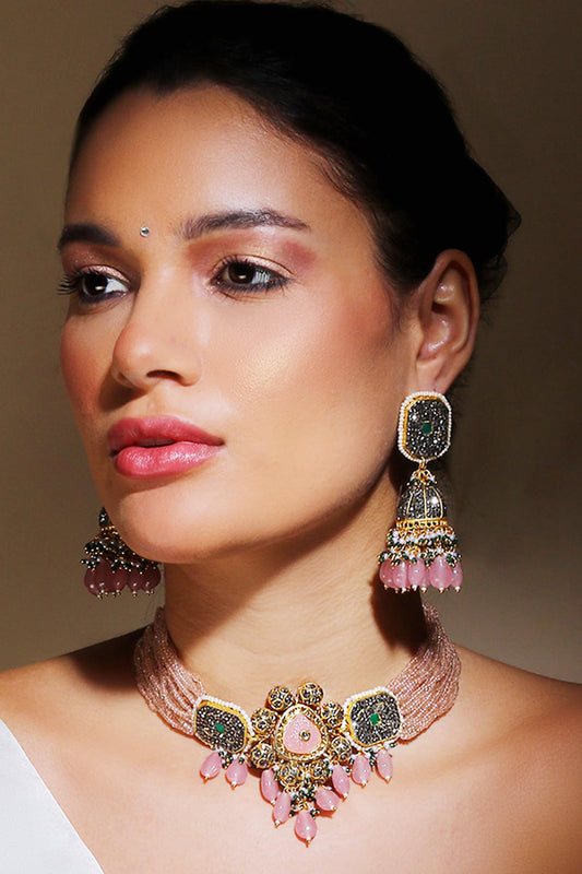 Stone Drop Embellished Necklace 