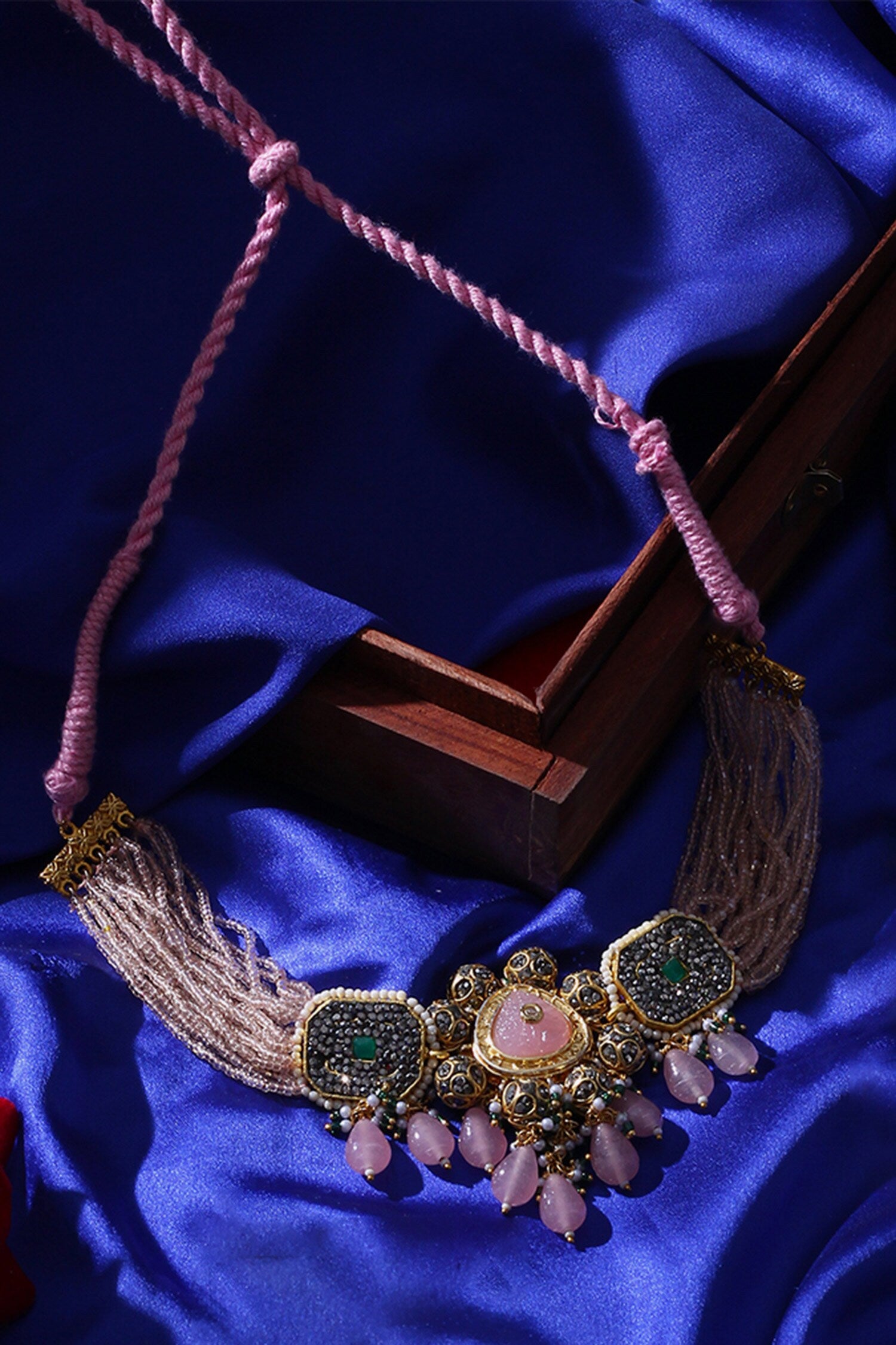 Stone Drop Embellished Necklace 