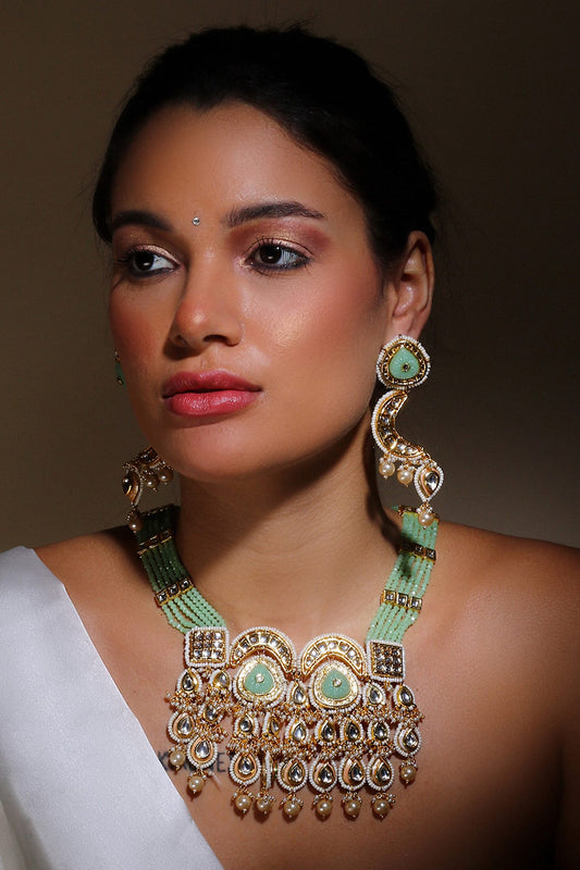 Kundan & Pearl Embellished Necklace 
