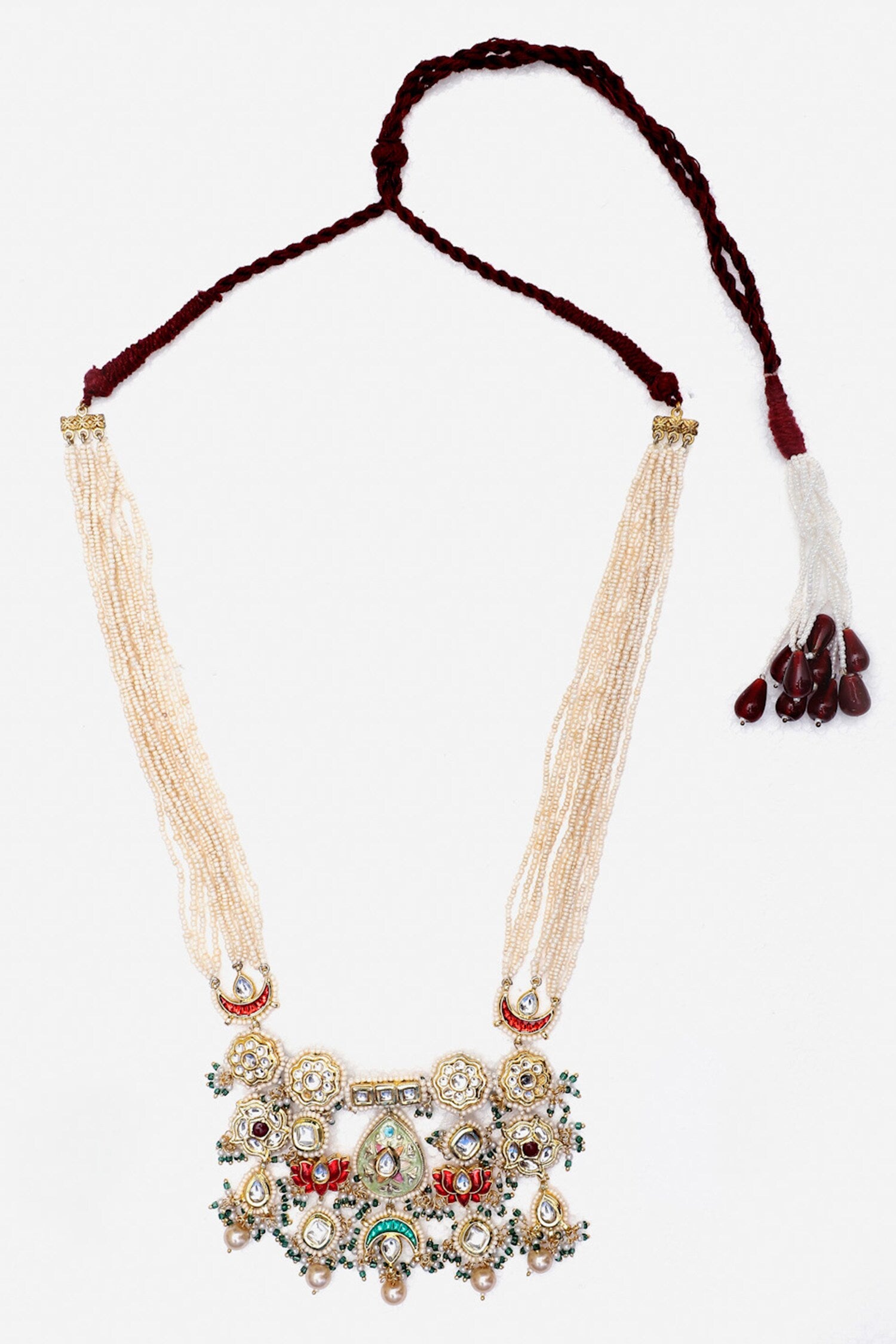 Floral & Chaand Motif Necklace 