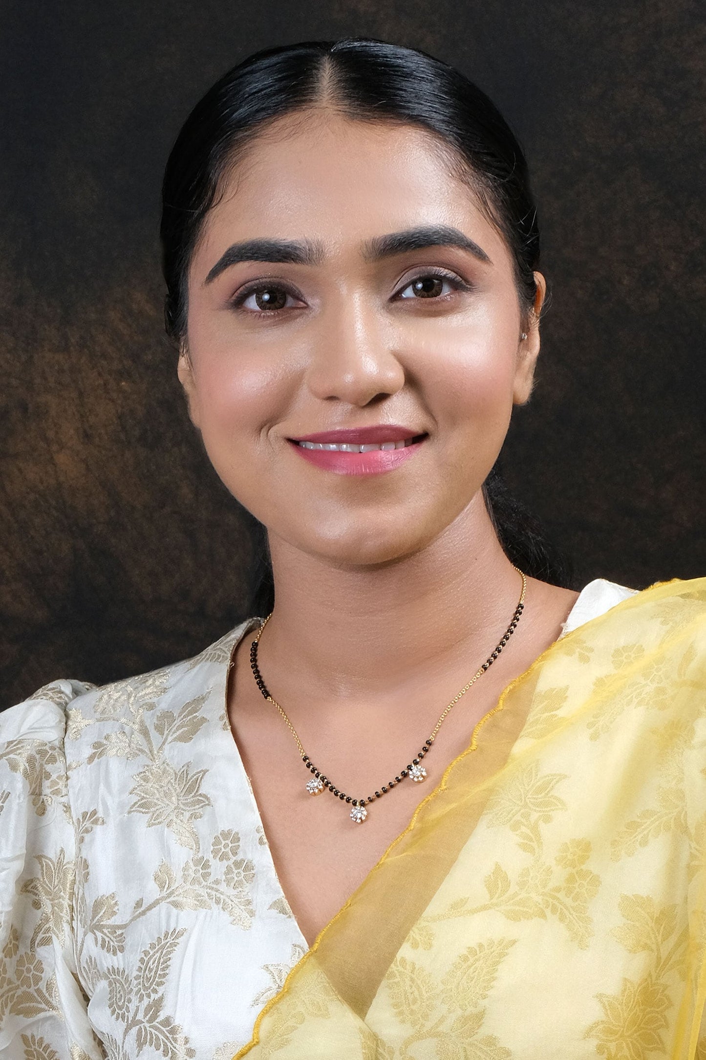 Cubic Zirconia Studded Black Bead Mangalsutra 
