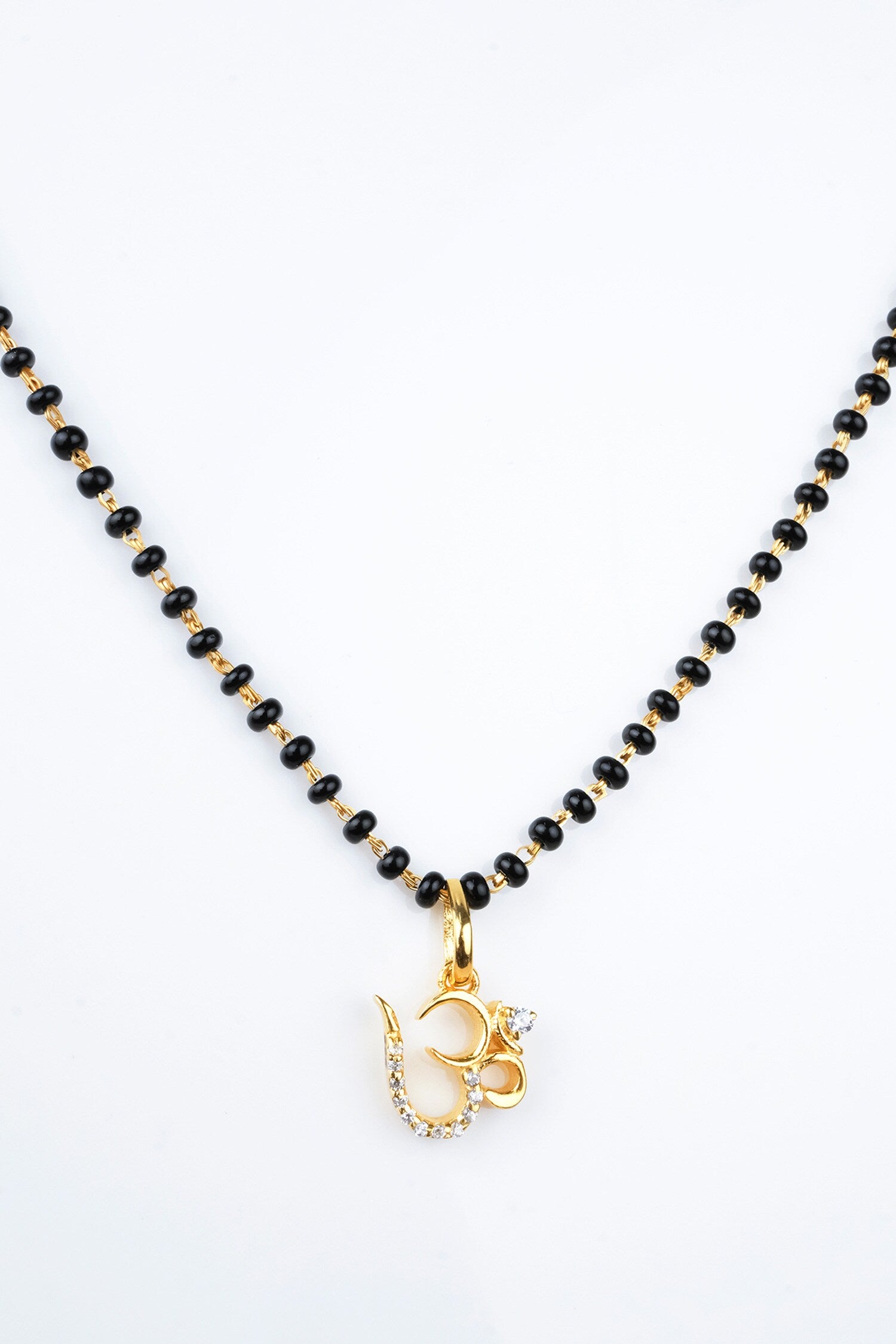 Om Cubic Zirconia Embellished Pendant Mangalsutra 