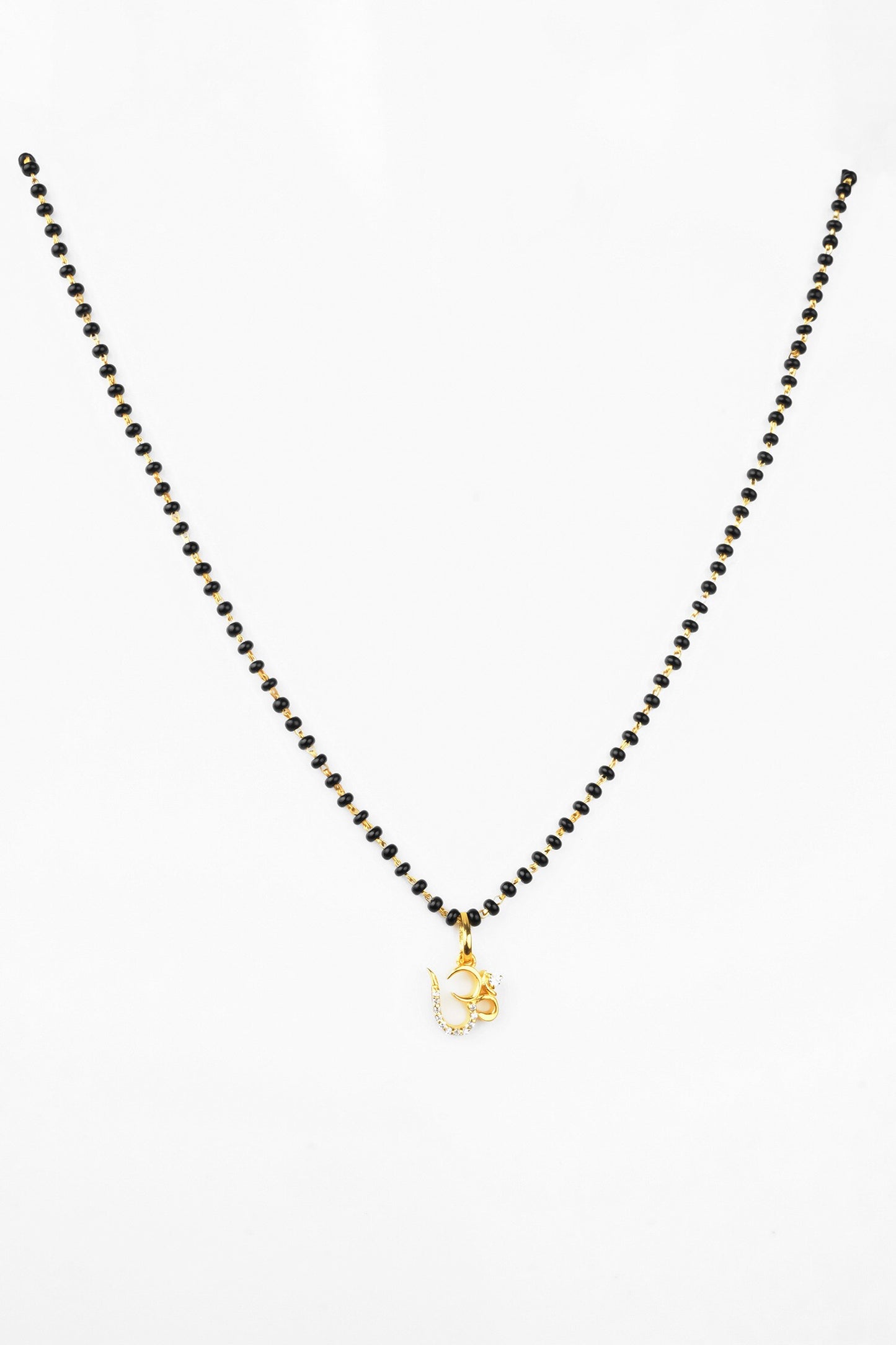 Om Cubic Zirconia Embellished Pendant Mangalsutra 