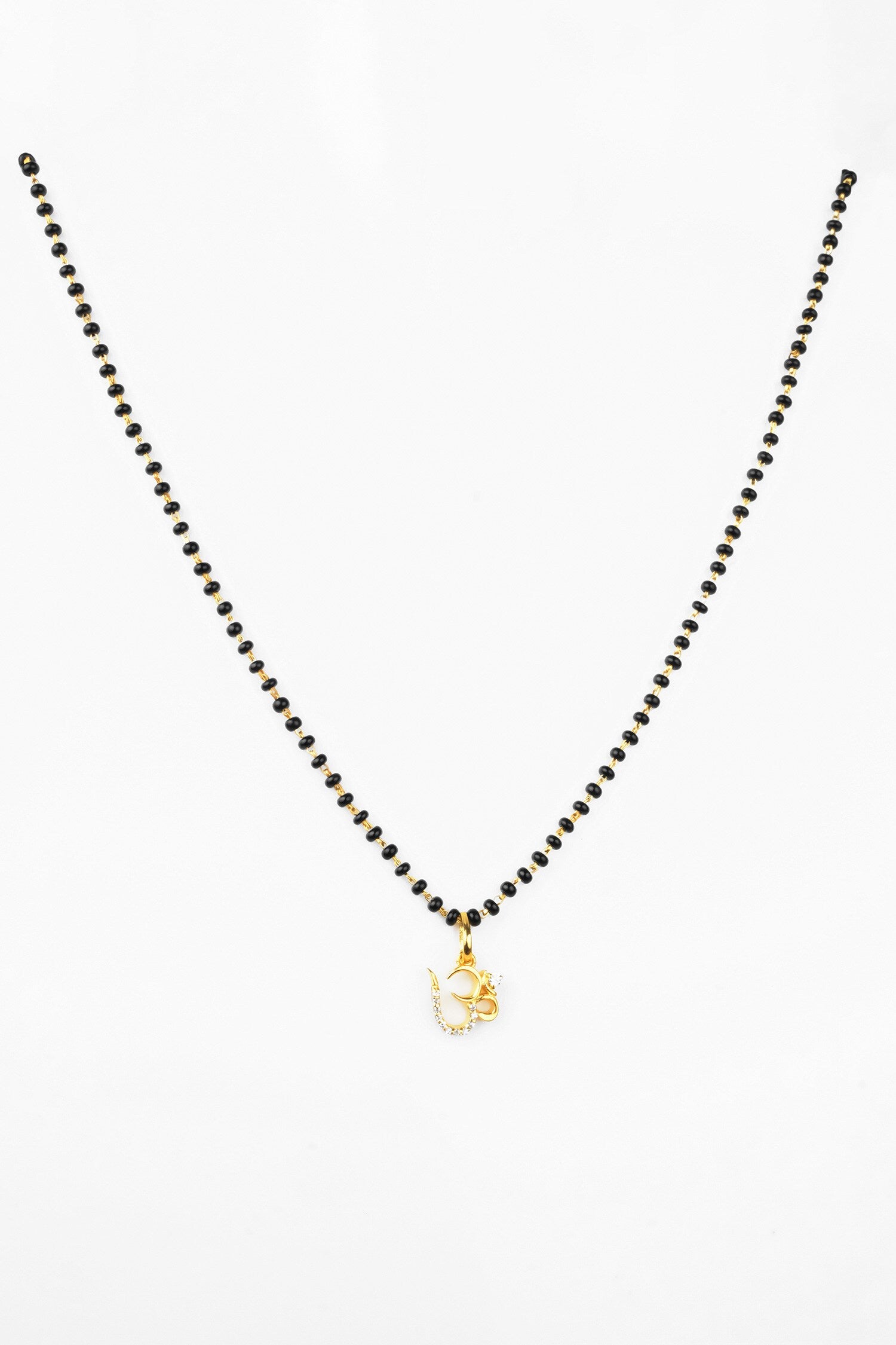 Om Cubic Zirconia Embellished Pendant Mangalsutra 