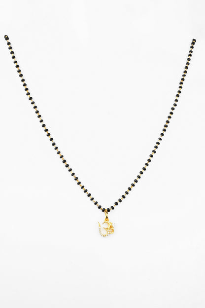 Om Cubic Zirconia Embellished Pendant Mangalsutra 
