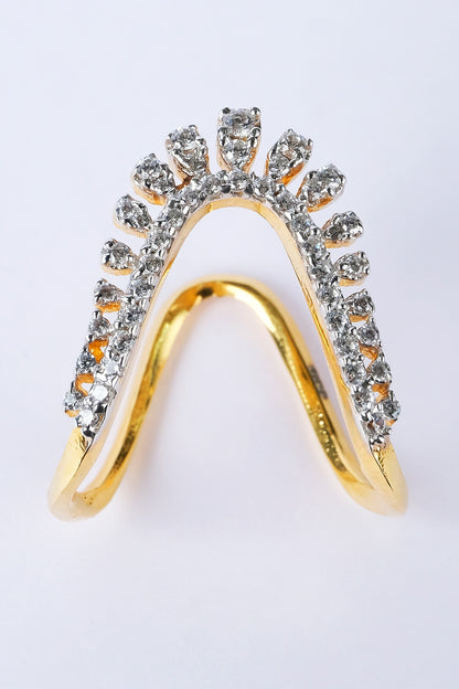 Cubic Zirconia Embellished Vanki Ring 