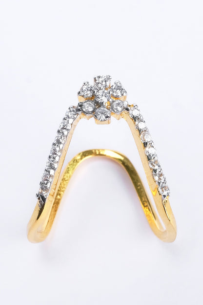 Cubic Zirconia Studded Vanki Ring 