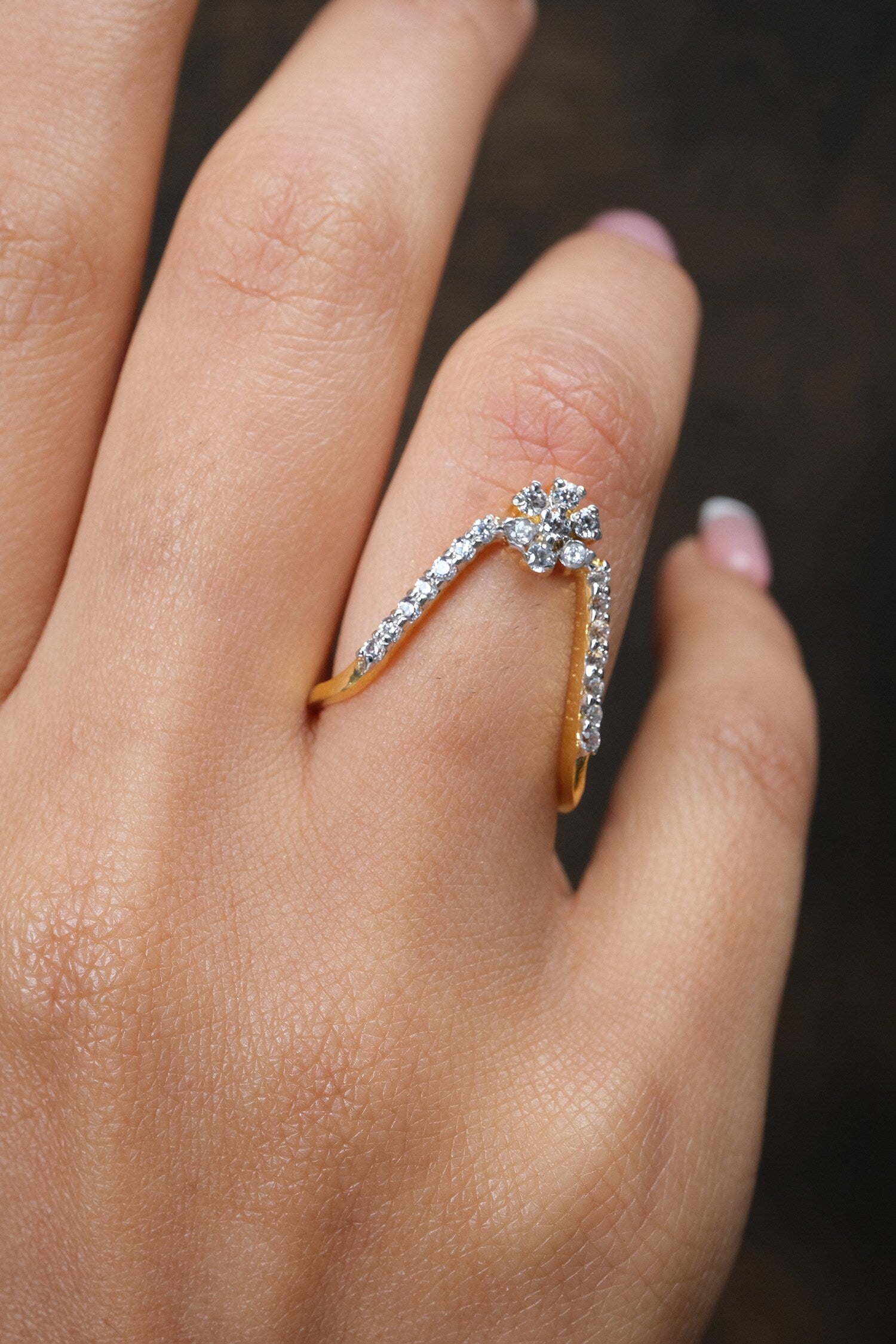 Cubic Zirconia Studded Vanki Ring 