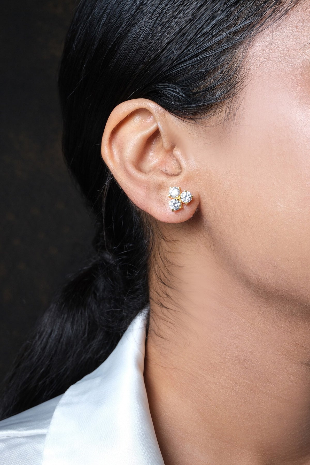 Cubic Zirconia Embellished Stud Earrings 