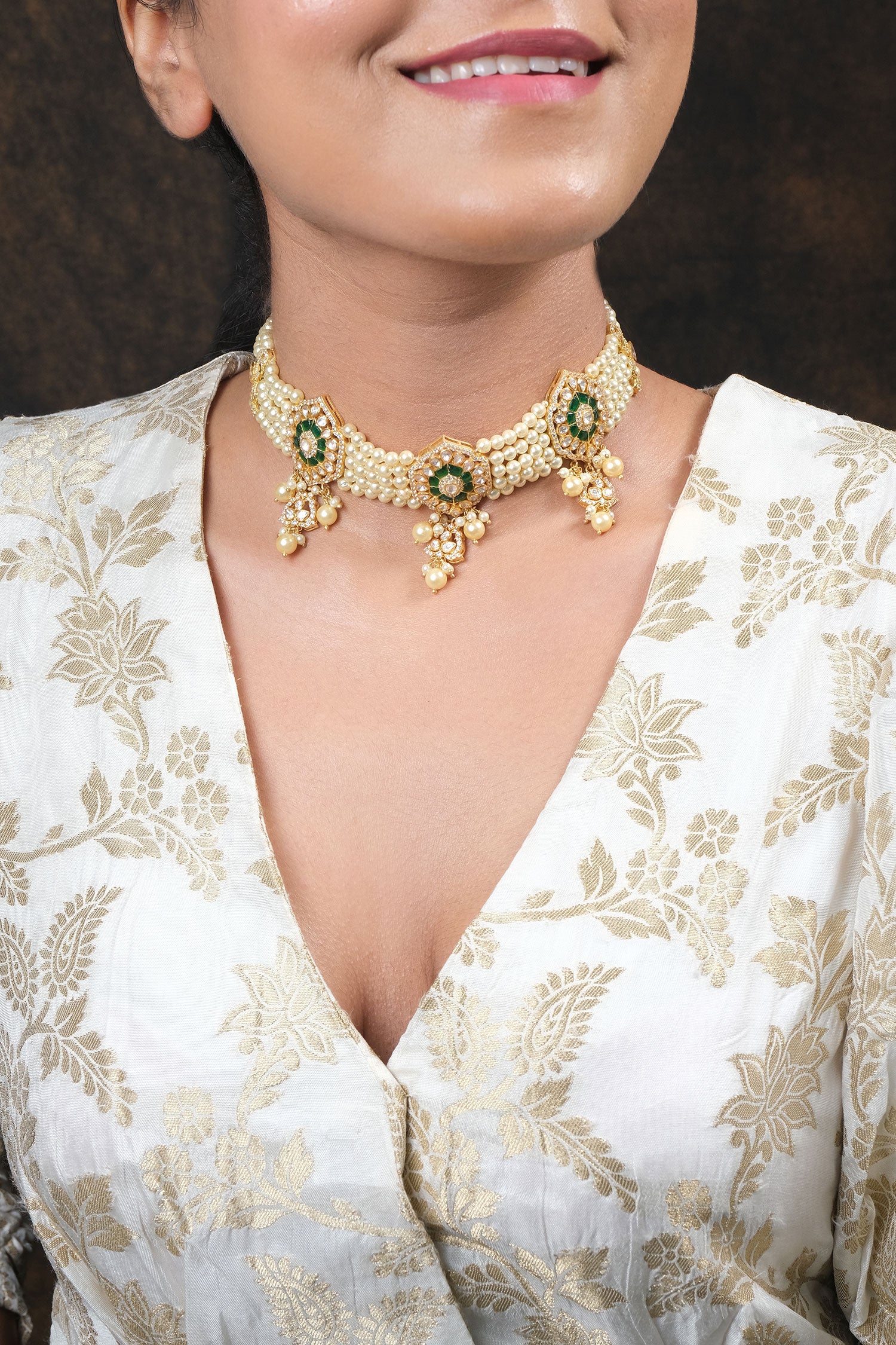 Polki Embellished Choker Necklace 