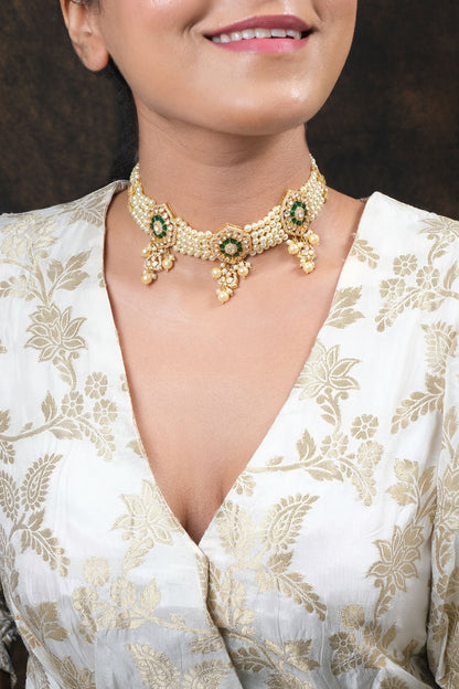 Polki Embellished Choker Necklace 