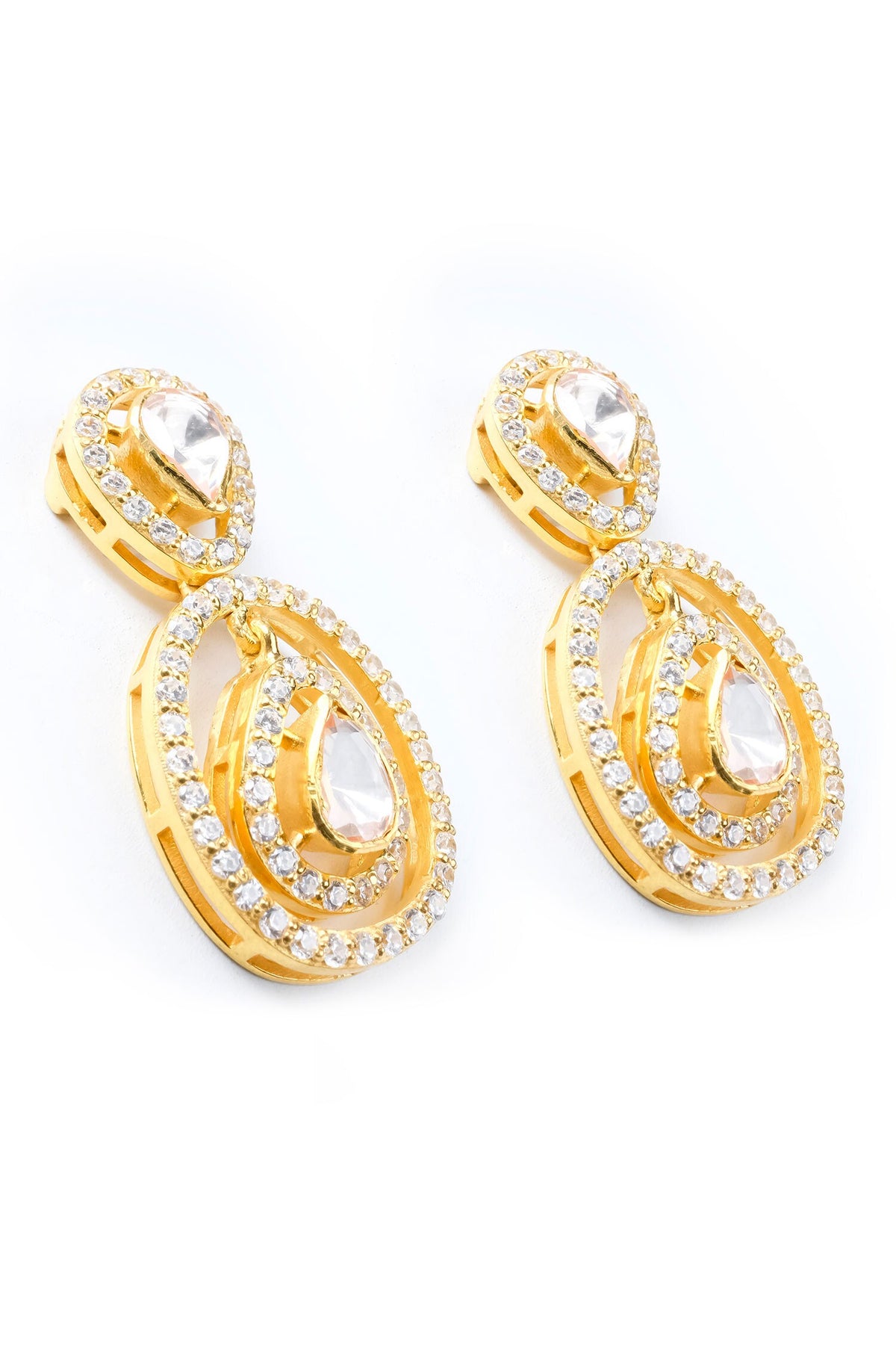 Moissanite Stone Embellished Earrings 