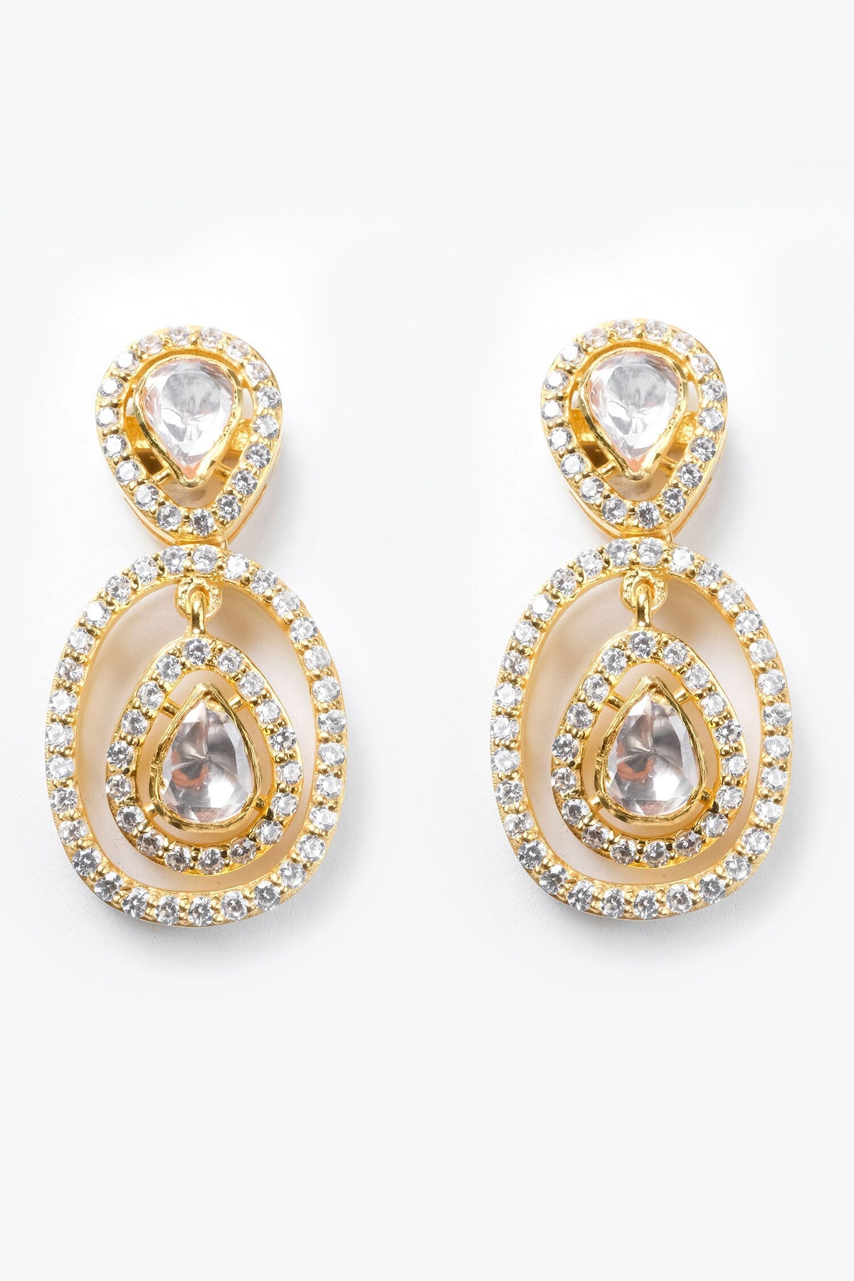 Moissanite Stone Embellished Earrings 