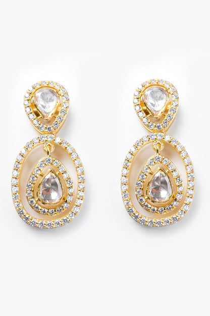 Moissanite Stone Embellished Earrings 