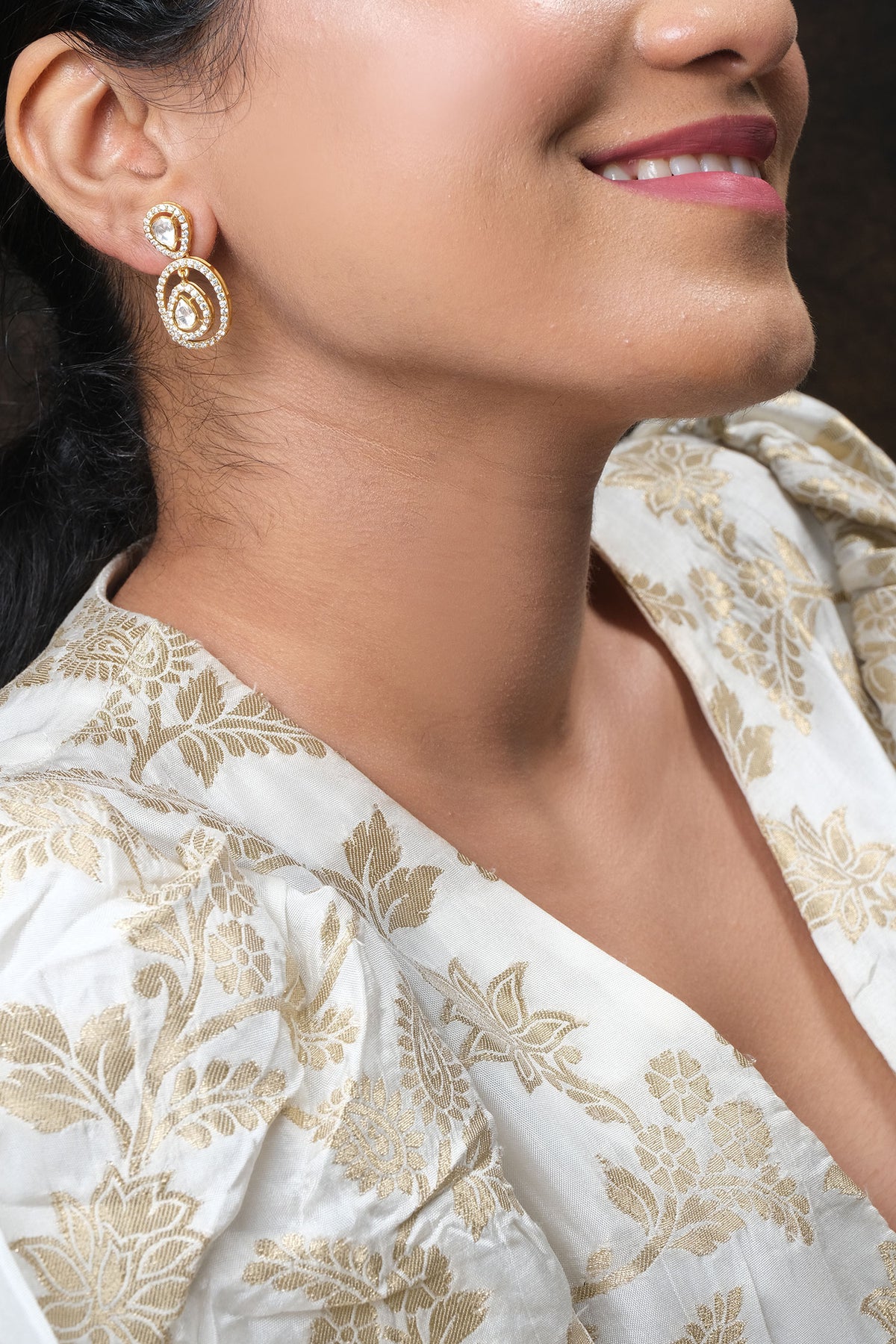 Moissanite Stone Embellished Earrings 