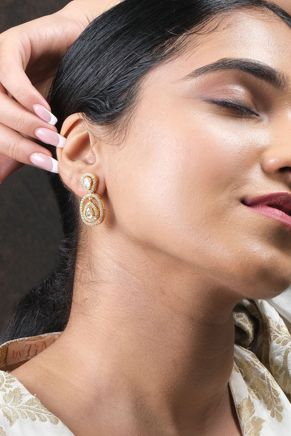 Moissanite Stone Embellished Earrings 