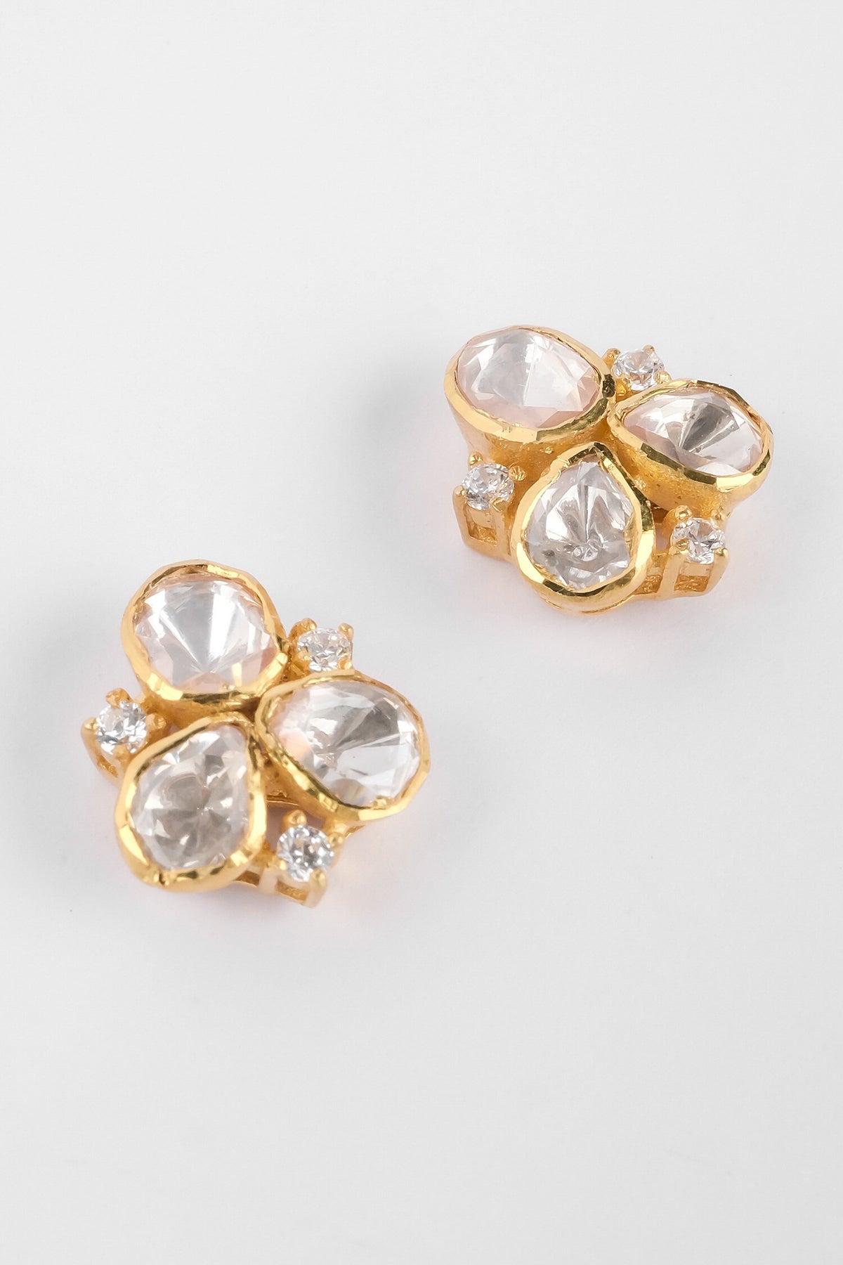 Moissanite Polki Embellished Stud Earrings 