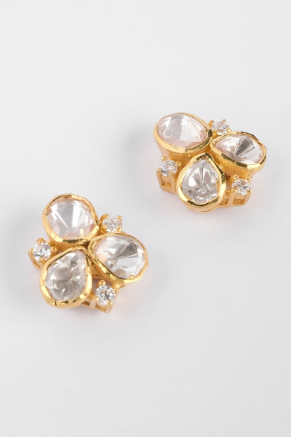 Moissanite Polki Embellished Stud Earrings 