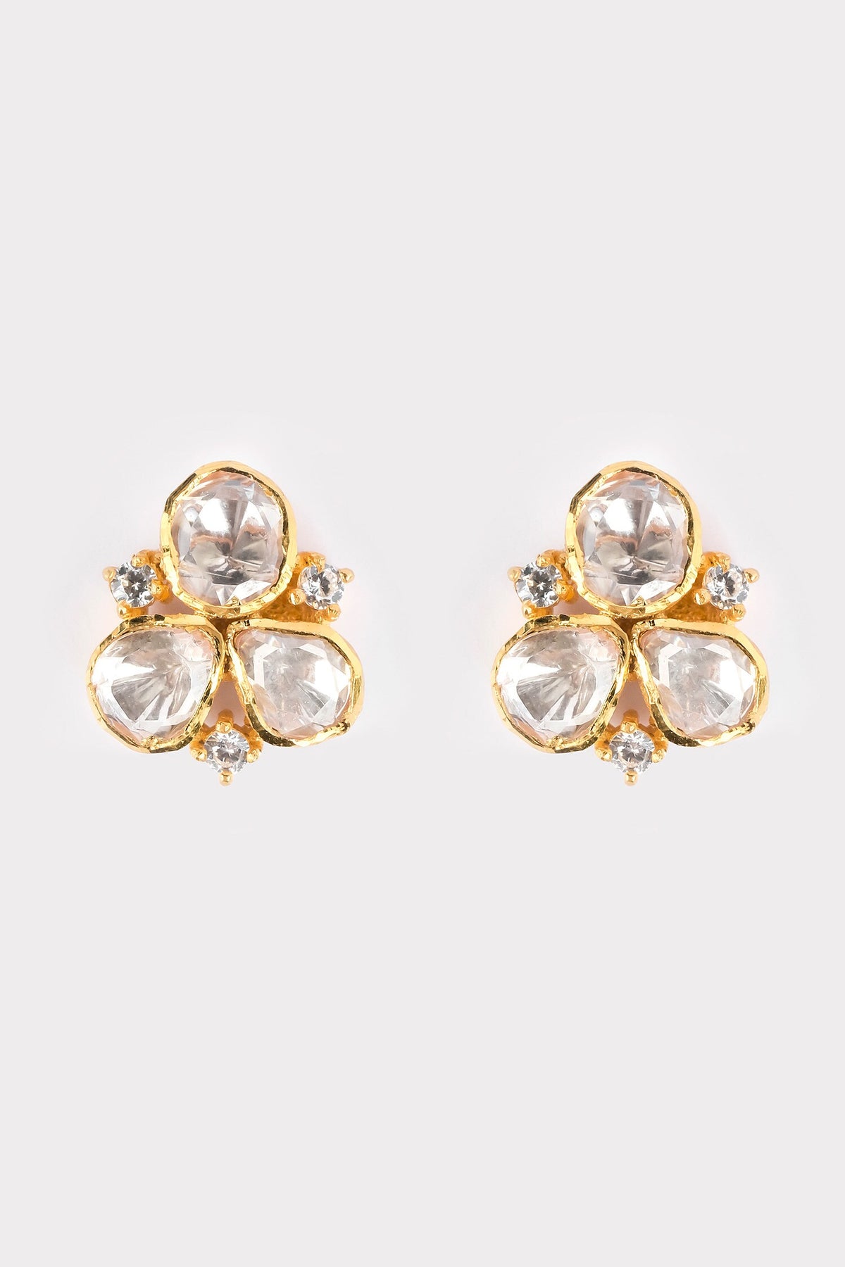 Moissanite Polki Embellished Stud Earrings 