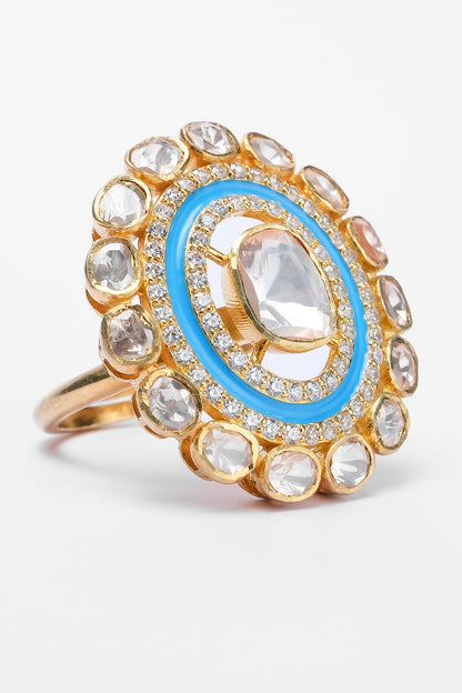 Moissanite Polki Embellished Ring 