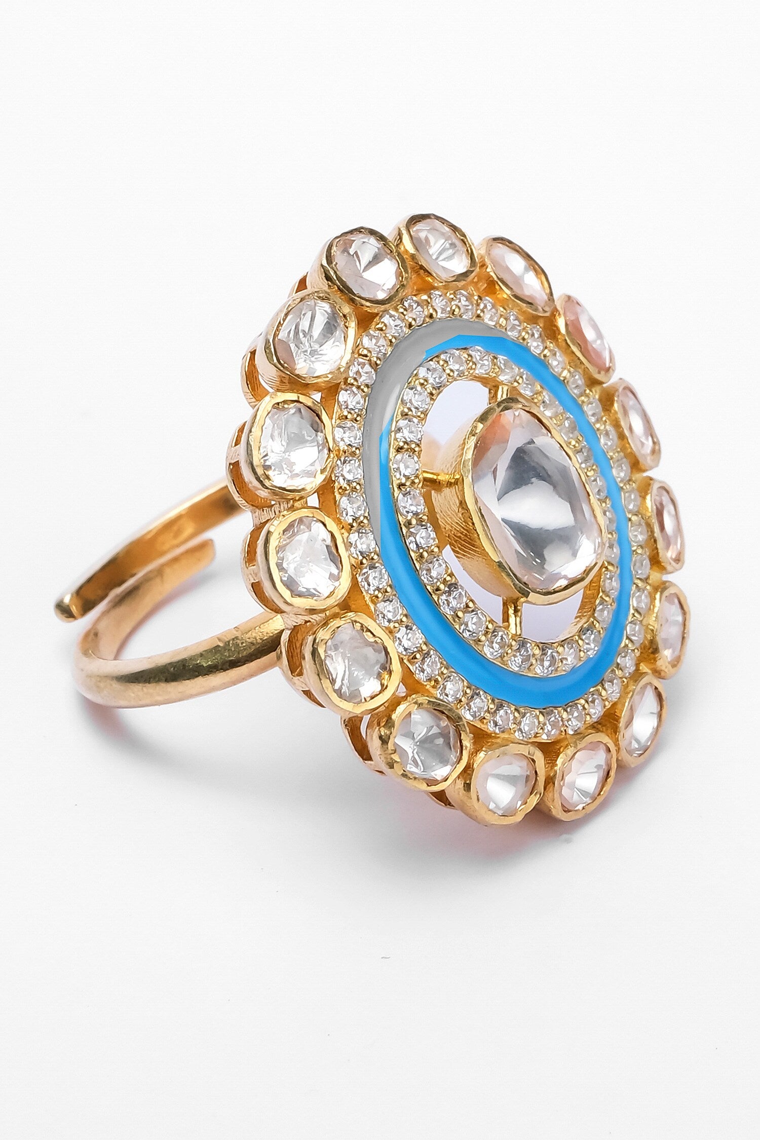 Moissanite Polki Embellished Ring 
