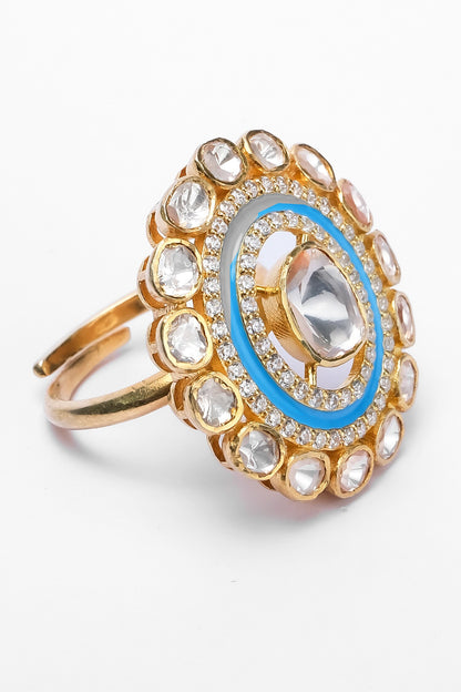 Moissanite Polki Embellished Ring 