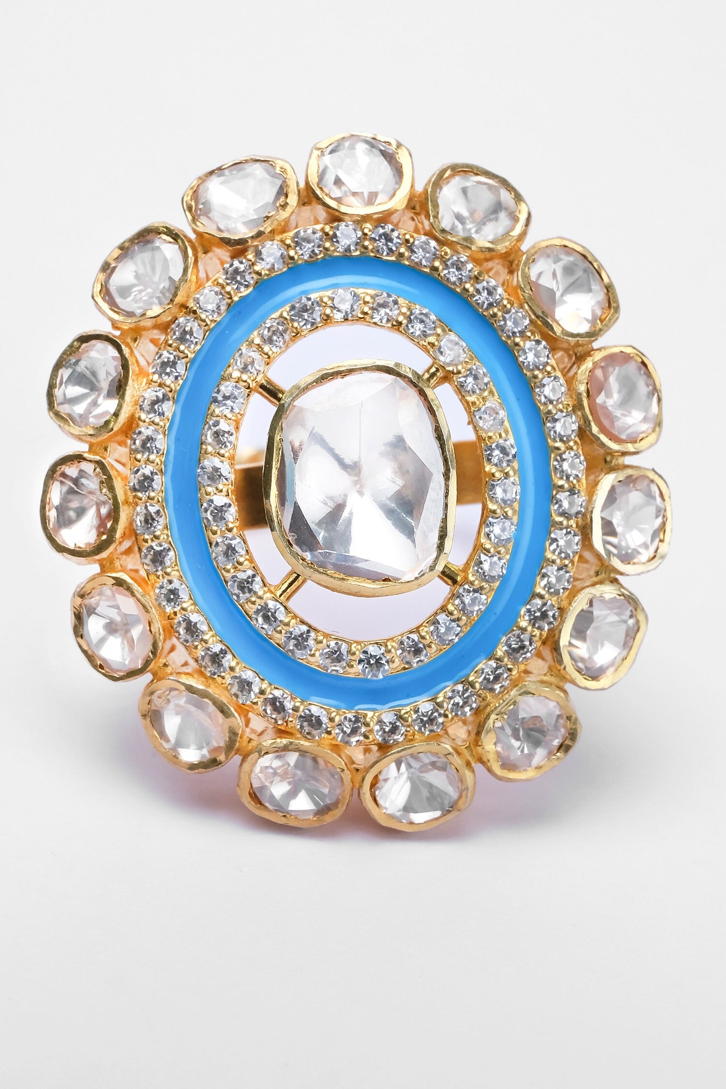Moissanite Polki Embellished Ring 