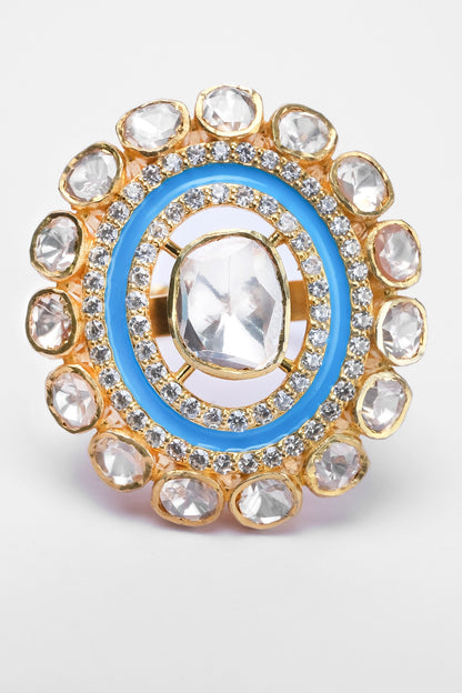 Moissanite Polki Embellished Ring 